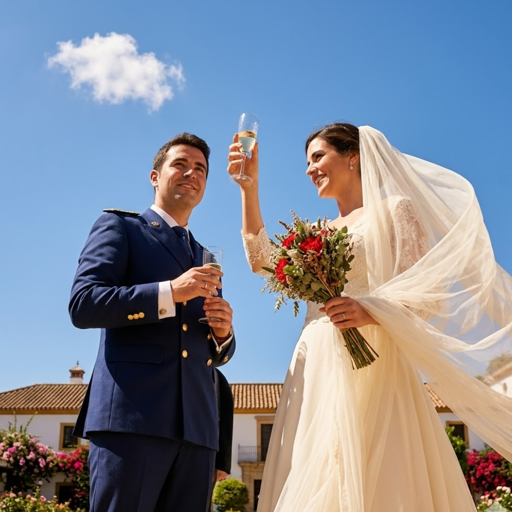 Invitados de boda riendo y haciéndose fotos espontáneas con sus teléfonos